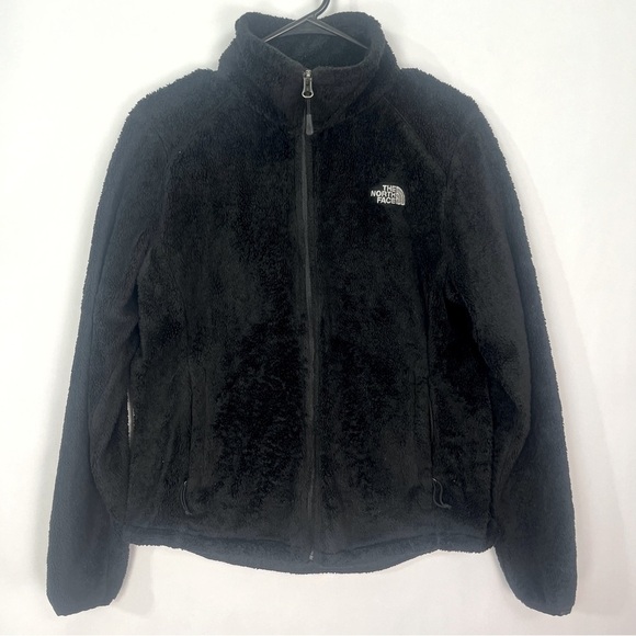 North Face Black Fleece Fuzzy Jacket Zip Up sz Medium - Picture 1 of 7